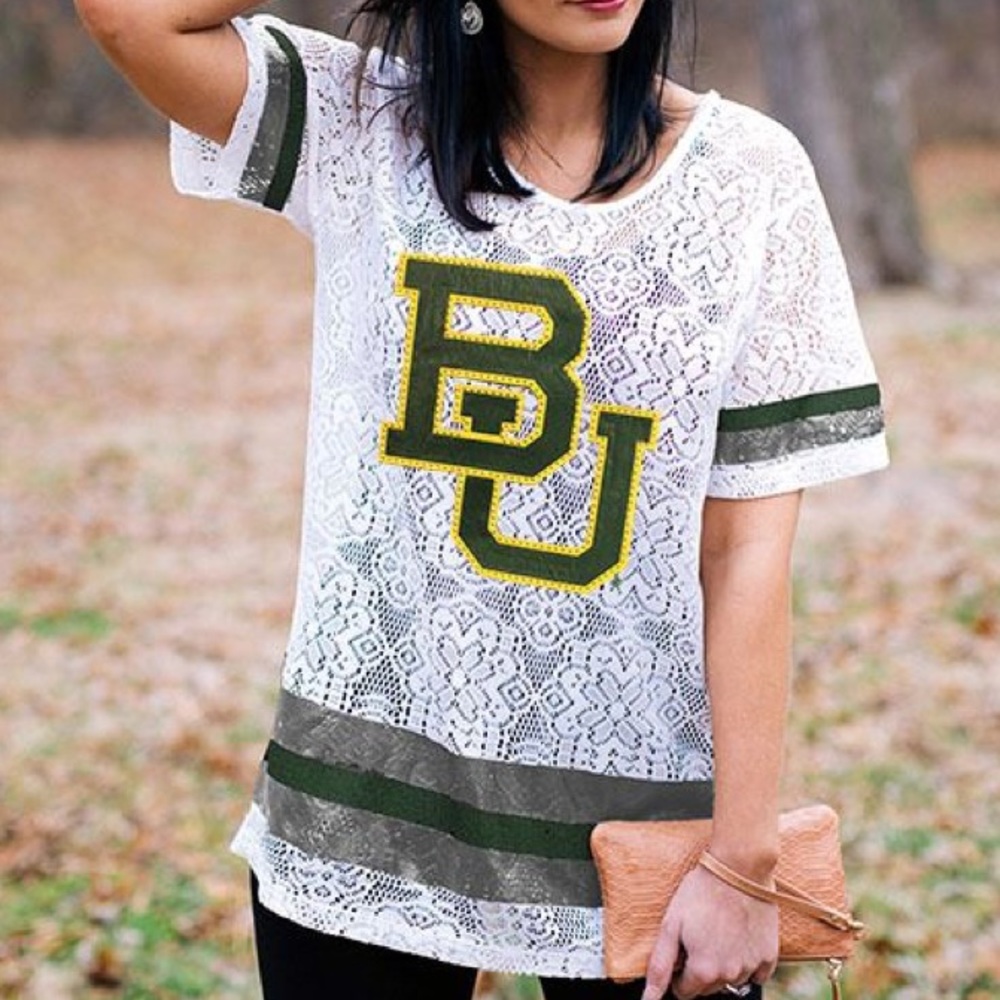 NWT Baylor BU Gameday Couture Lace shirt